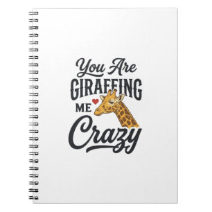 Caderno Espiral Você Está Me Deixando Louco Camisa de Girafa Engra