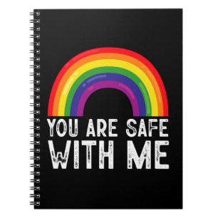 Caderno Espiral Você Está Seguro Comigo Mês do Orgulho LGBTQ Arco-