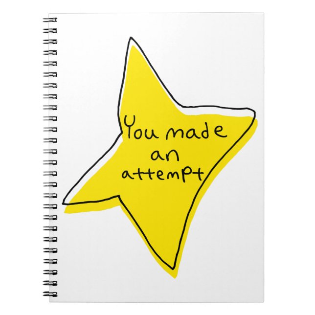 Caderno Espiral Você Fez Uma Tentativa - Estrela Amarela (Frente)