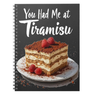 Caderno Espiral Você me pegou em Tiramisu - Comida de Impressão di