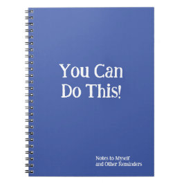 Caderno Espiral Você Pode Fazer Isso! Notas a mim mesmo Azul Branc