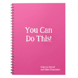 Caderno Espiral Você Pode Fazer Isso! Notas a mim mesmo branco ros
