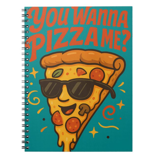 Caderno Espiral Você Quer Pizza Me Notebook (Frente)