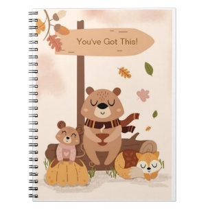 Caderno Espiral Você tem este encorajamento Autumn Cozy Woodland