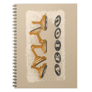 Caderno Espiral Vogels AEIOU em inglês