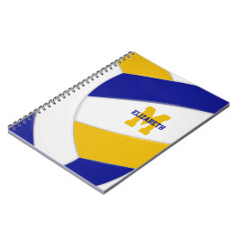 Caderno Espiral vôlei de ouro azul personalizado feminino meninos