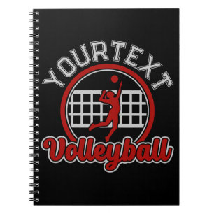Caderno Espiral Voleibol ADICIONE NOME Estique Bola Ataque Esporte