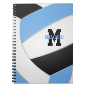 Caderno Espiral voleibol branco preto-claro personalizado