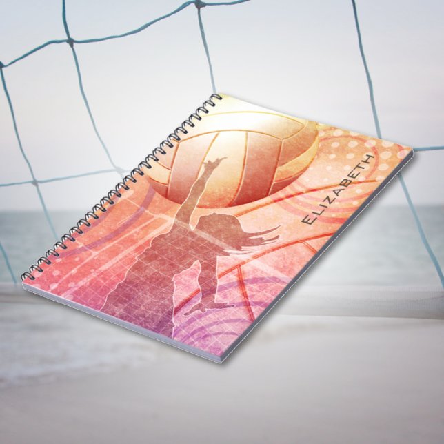 Caderno Espiral Voleibol de praia personalizado (Criador carregado)