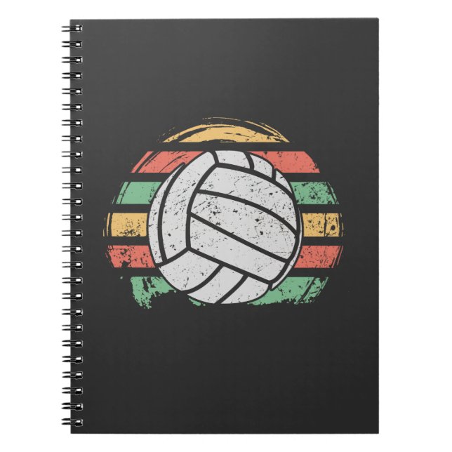Caderno Espiral Voleibol de Retro Vintage (Frente)