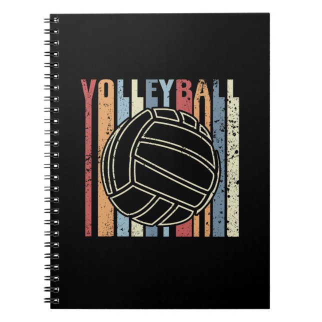 Caderno Espiral Voleibol de Retro Vintage (Frente)