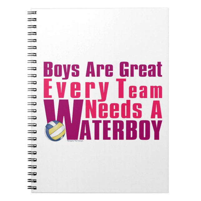 Caderno Espiral Voleibol de Waterboy a rosa (Frente)