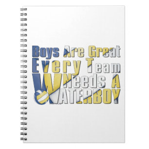 Caderno Espiral Voleibol de Waterboy em azul e amarelo