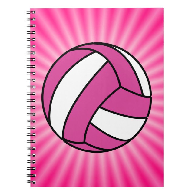 Caderno Espiral Voleibol Rosa (Frente)