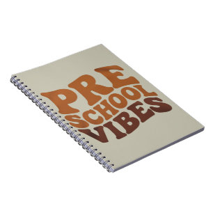Caderno Espiral Voltar à escola Primeiro dia da pré-escola Groovy