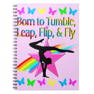 CADERNO ESPIRAL VOLTAR A VOAR A GINÁSTICA GIRL RAINBOW DESIGN