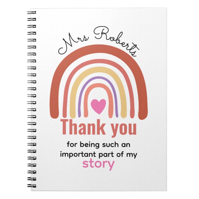 Caderno Espiral Voltar para a Escola Personalizado para Professore (Frente)