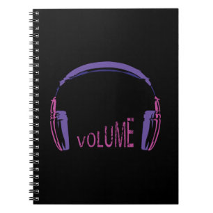 Caderno Espiral Volume de fones de ouvido