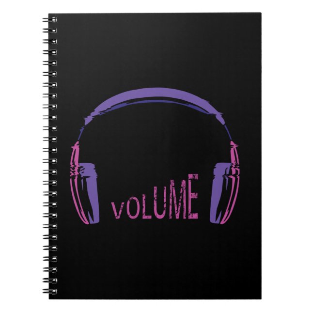 Caderno Espiral Volume de fones de ouvido (Frente)