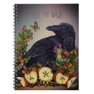 Caderno Espiral Voos de Fantasy Raven Faery Art