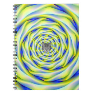 Caderno Espiral Vórtice do notebook em azul e amarelo