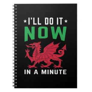 Caderno Espiral Vou Fazer Isso Agora Em Um Minuto Ditos Engraçados