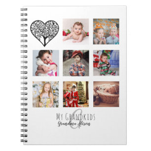 Caderno Espiral Vovó Ama Sua Família Tree Foto Collage Gift