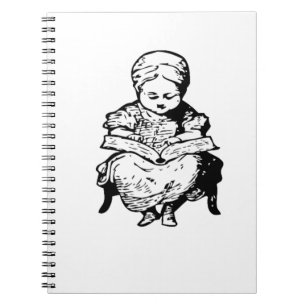 Caderno Espiral Vovó Leu uma Ilustração de Cartoon de História