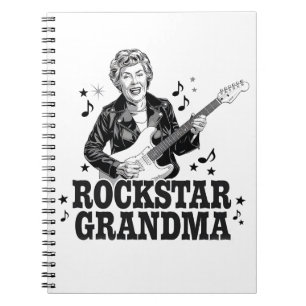 Caderno Espiral Vovó Rockstar - Design de Música Divertida e Retro