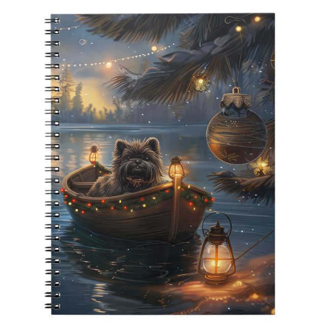 Caderno Espiral Voz Festiva de Natal Affenpinscher (Frente)