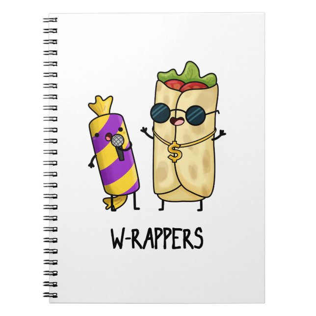 Caderno Espiral W-rappers Piada de comida engraçada  (Frente)
