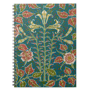 Caderno Espiral Walter Crane Antiga Flor de Lírio e Rosa