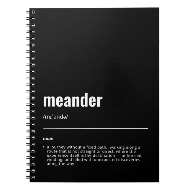 Caderno Espiral WanderTag - Notebook preto médio (Frente)