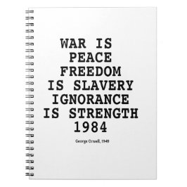 Caderno Espiral “War Is Peace” Orwell — Dystopia Series