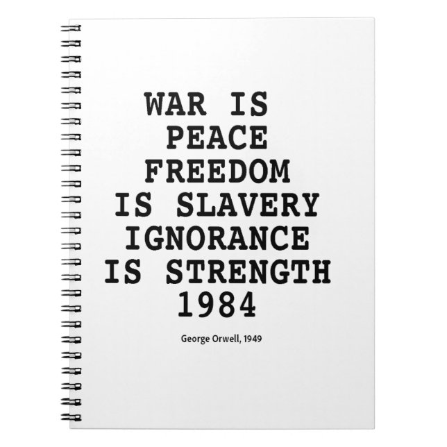 Caderno Espiral “War Is Peace” Orwell — Dystopia Series (Frente)