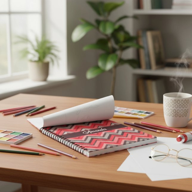 Caderno Espiral Warm Chevron (Criador carregado)