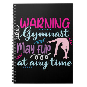 Caderno Espiral Warning Gymnast May Flip at Any Time