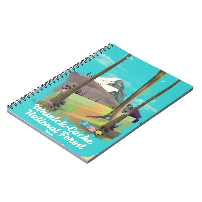 Caderno Espiral Wasatch Cache National Forest, poster de férias de (Left Side)