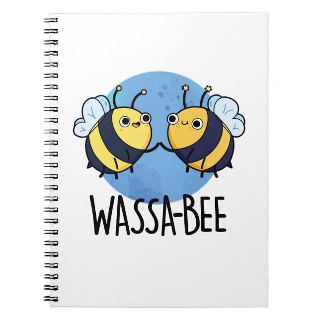 Caderno Espiral Wassabee Engraçado Trocadilho Abelha Wasabi (Frente)