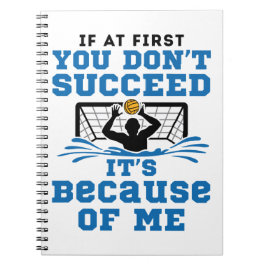 Caderno Espiral "Water Polo Goalie Goalkeeper Funny"