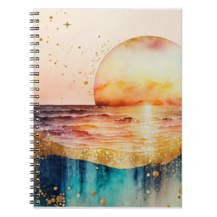 Caderno Espiral Watercolor Beach Series Design 3