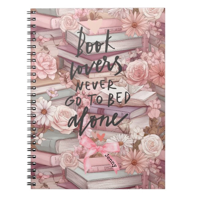 Caderno Espiral Watercolor Books and Pink Flowers Notebooks (Frente)