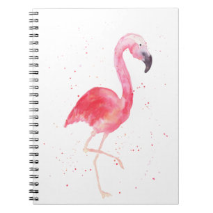 Caderno Espiral Watercolor Flamingo