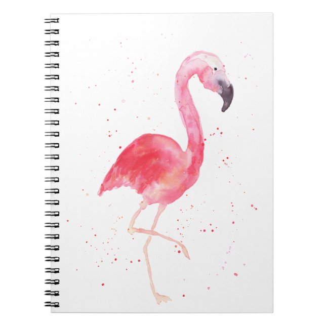 Caderno Espiral Watercolor Flamingo (Frente)