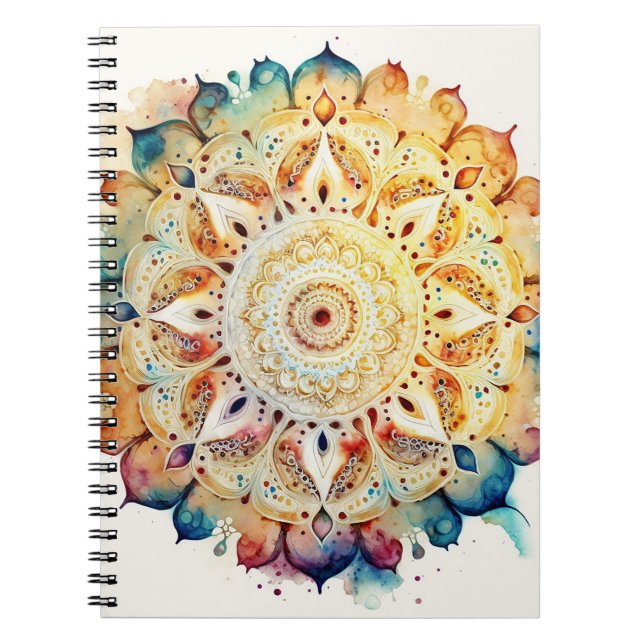 Caderno Espiral Watercolor Mandala (Frente)