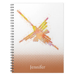 Caderno Espiral Watercolor Nazca Hummingbird Nome Personalizado