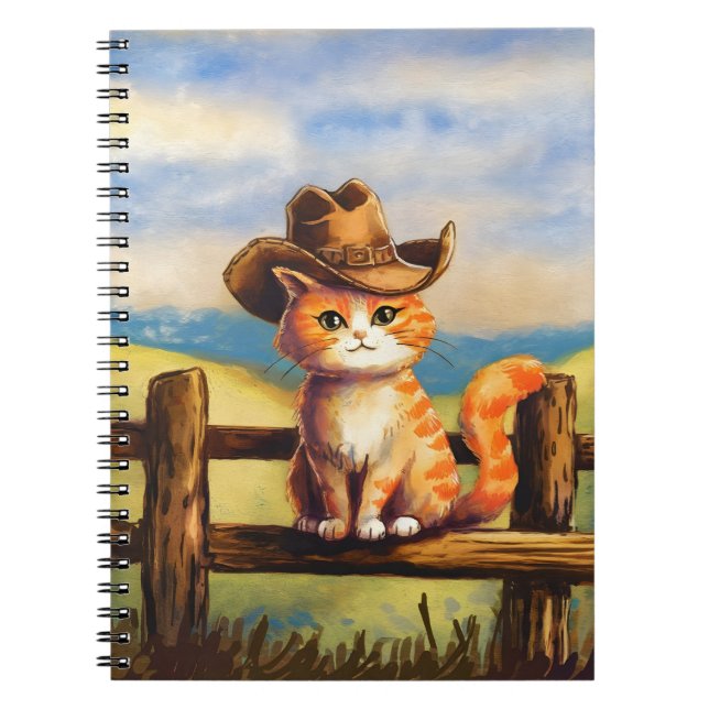 Caderno Espiral Watercolor Painted Cat Dad (Frente)