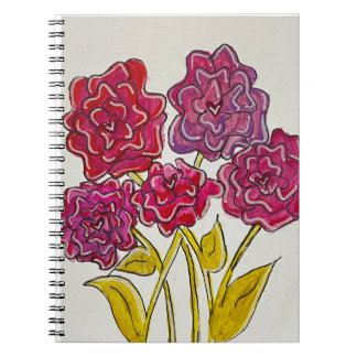 Caderno Espiral Watercolor Roses of the Heart – Floral Art Design