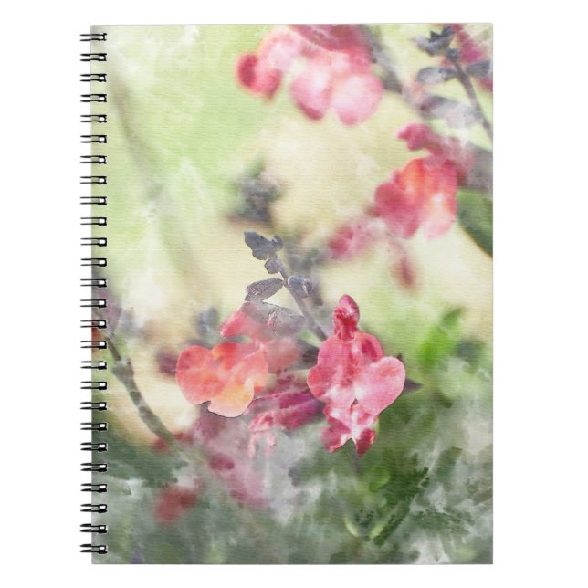 Caderno Espiral Watercolor spring flowers (Frente)
