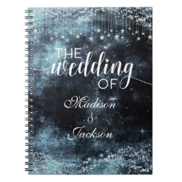 Caderno Espiral Watercolor Starry Night Celestial Weding Planner